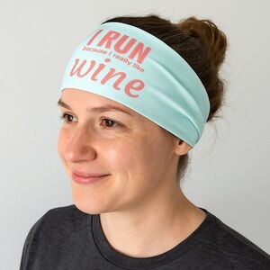 NEW BondiBand Running Athletic Blue Headband I Run Because I Really Like to Run